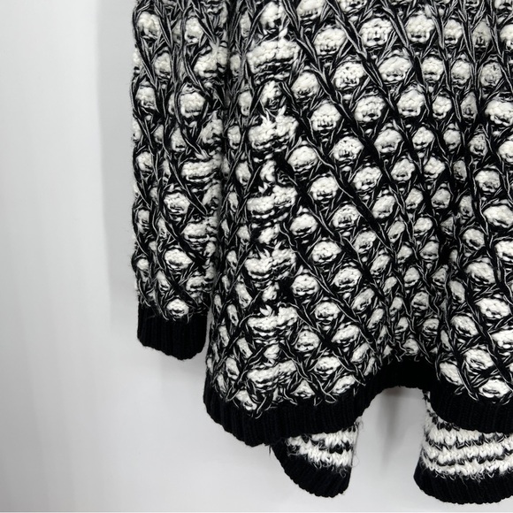 Lovestitch Flynn Marled Knit Long Sleeves Shawl Mixed Media Cardigan Sweater - Picture 9 of 11